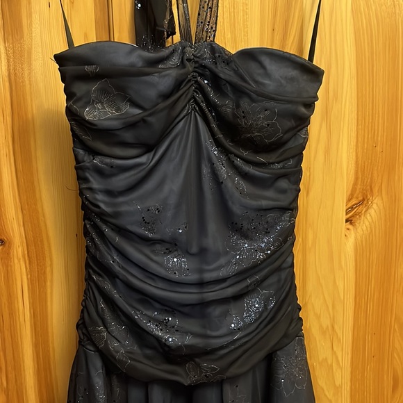 Navy blue halter dress size Medium - Picture 2 of 5